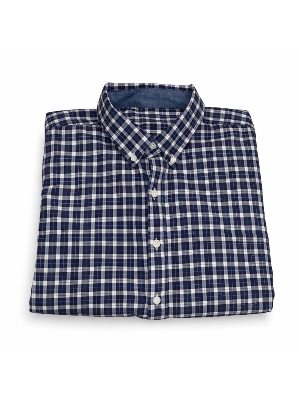 J.Crew Men’s Blue Plaid Button-Down Shirt XLT Tall 2-Ply Cotton